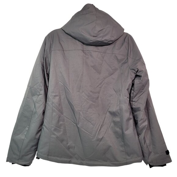 Women's Waterproof Sky Jacket Windproof Hooded Raincoat For Winter  Gray Large - Picture 2 of 16